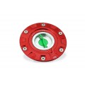 CNC Racing TRICOLORE 'GEAR' Aluminum Gas Cap for Ducati Multistrada V4 / 1200 / 1260 / 950, Diavel 1260, and Hypermotard 950
